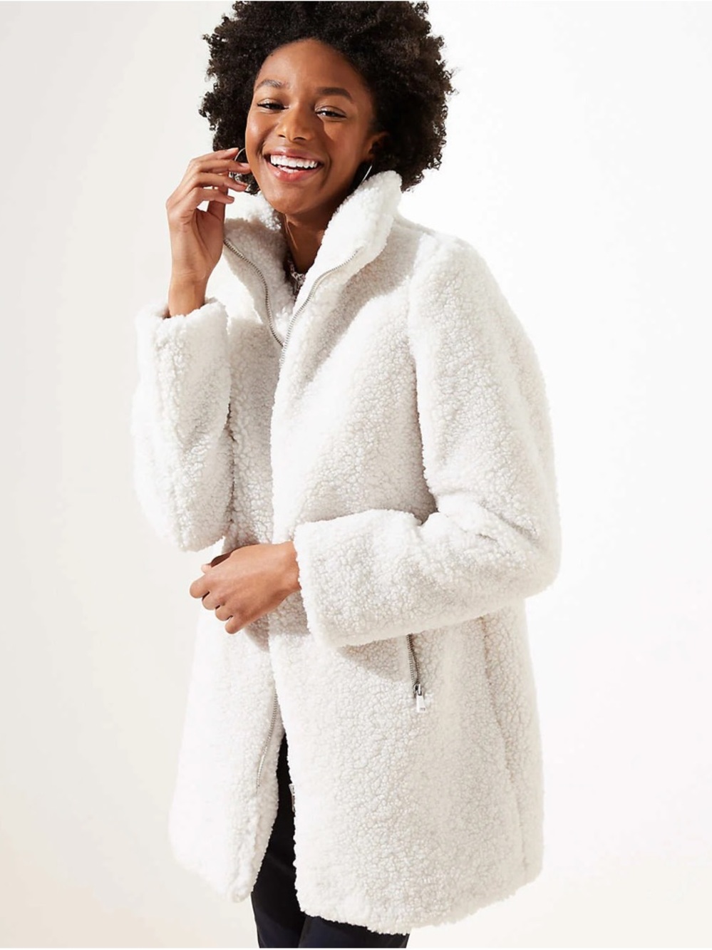 LOFT Cream Teddy Jacket